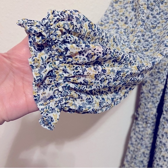 Bohme floral chiffon tiered boho dress sz L fully lined - Picture 9 of 15